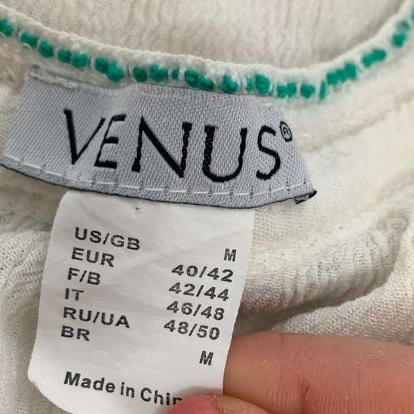 VENUS Boho Peplum Top Sleeveless Rayon Medium Tassel Crochet Scoop Neckline - Picture 3 of 16